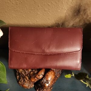 Vintage Coach Burgundy Leather Wallet, GUC
